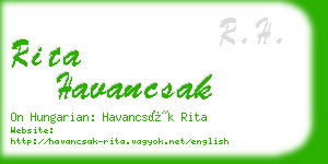 rita havancsak business card